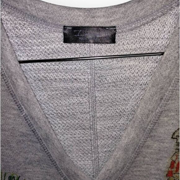 Inoah Womens Tee Dress Sz Large Grey VNeck T-shirt Artwork Painting Short Sleeve - Picture 8 of 13